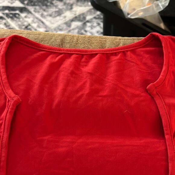 WearAll Womens Tie Up Crop Top Short Sleeve Stretch Open Top - Red - XS - NWOT - Picture 6 of 9